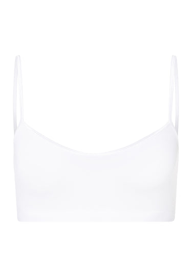 71824 Touch Feeling Spaghetti Crop Top - 101 White